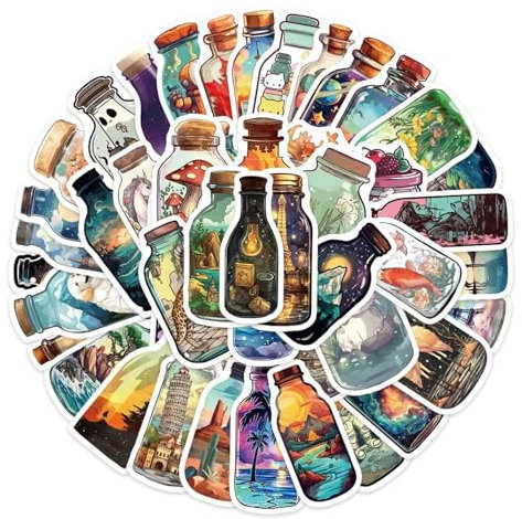 LHOEST Juego de 100 pegatinas estéticas, bonitas botellas de agua para portátil, bicicleta, monopatín, motocicleta, maleta, vinilo resistente al agua, para adultos, niños, adolescentes