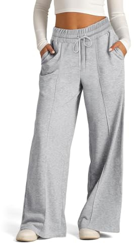 GRMLRPT Pantalones de Chándal para Mujer Cintura Elástico Pantalones de Deportivos Jogger para Gimnasio Deportes Correr Jogging con Bolsillos(Gris Claro,L)