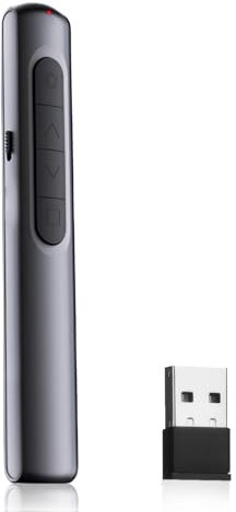 2 in 1 Presenter, Wireless Presenter, Kabellos pointer für präsentationen mit Hyperlink und Volumen Kontrolle, Presenter mit Laserpointer, Powerpoint Presenter für Window/Linux/PowerPoint