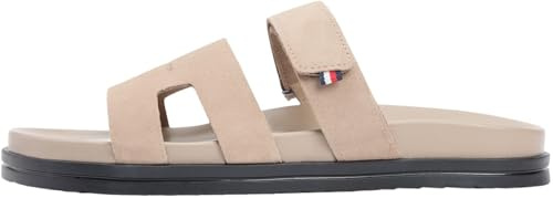Tommy Hilfiger Sandali bassi da uomo regolabili in pelle scamosciata premium FM0FM0FM05774, BEIGE (Coastal Taupe), 42
