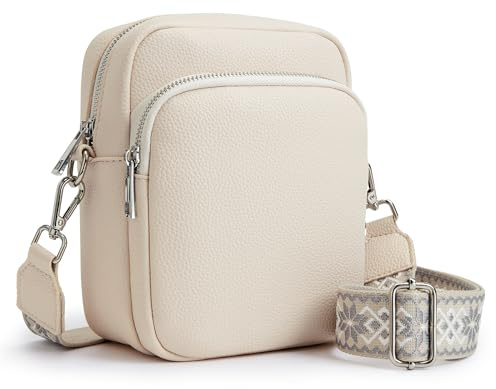 KALIDI Handytasche zum Umhängen，RFID-Blockierung PU Leder Handy Umhängetasche Handytasche mit Geldbörse zum Umhängen breiter Strap abnehmbar für Damen