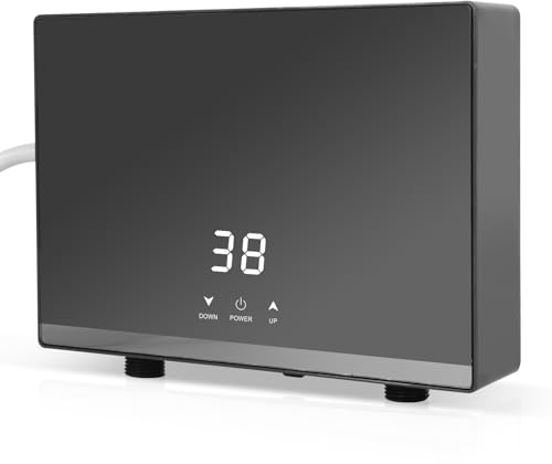 Btstil Mini Durchlauferhitzer Tankless, 5,5 kW Durchlauferhitzer Küche mit LED Digitalanzeige Panel, Elektrische Instant Warmwasserbereiter für Badezimmer Küche (ohne Duschkopf)