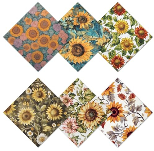 CREATCABIN 6 Pcs Sunflower Glasses Cleaning Cloth Microfiber Cloth Soft Multicolor Cleaner Sunglasses Reusable Thicken Wipes Cloths for Eyeglasses Camera Cell Phone Lens Screens Glasses Gift 6x6 Inch