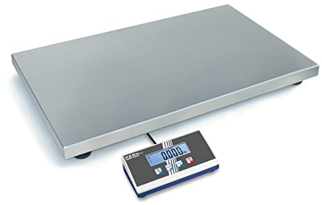 KERN Plattformsvåg EOB 150K50XL (vägningsområde max. 150 kg, läsbarhet 50 g, reproducerbarhet 50 g, linjäritet 100 g, djurvåg/paketvåg, vägplatta 945 x 505 x 65 mm, inkl. arbetsskydd)