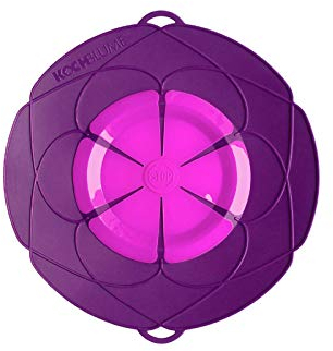 Kochblume L 29cm | Überkochschutz | Spritzschutz | für Töpfe von 14-24cm geeignet | Ein Deckel für alles, Variante:Mittel Q 29 cm 14-24 cm, Kochblume Farbe:Lila L 29cm