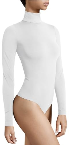 Wolford Turtleneck String Body For women Long Sleeves Bodysuit White X-Small