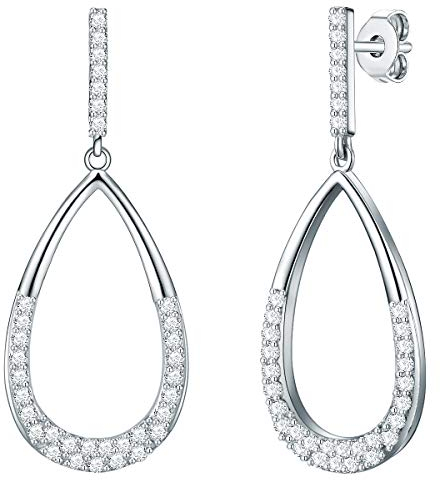 Rafaela Donata Damen Ohrhänger aus 925 Sterling Silber mit Zirkonia weiß - Silberohrhänger Tropfenform Stecker
