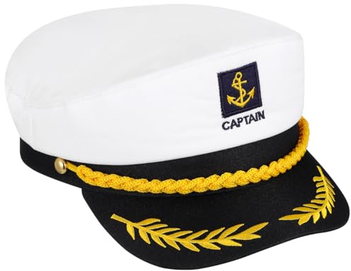 Captain Hat, Adjustable Yacht Boat Ship Sailor Hat Marine Admiral for Sailor Costume Cosplay