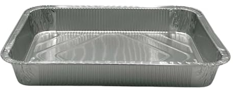 CF CARTA INGROSSO E DISTRIBUZIONE 100 contenitori in alluminio tradizionali da 4 porzioni, vaschetta monouso linea professionale, teglie in alluminio take way,forma rettangolare, 1190. (111)