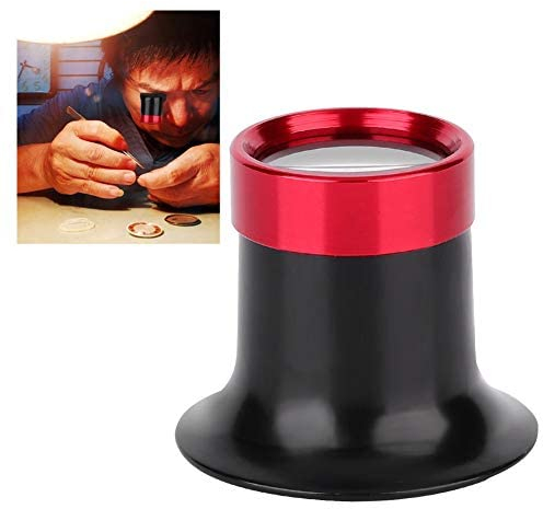 10X Uhrmacherlupe,Uhrmacher Lupenbrille, Aluminiumlegierung Eye Lupe Reparatur Uhr Werkzeug Lupe Objektiv Kleine Leichte,für Hobby Uhr Schmuck Münzen Uhrmacher Elektriker Juweliere