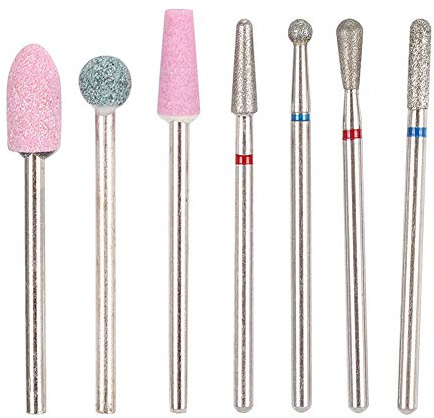Joyzan Broca Manicura Profesional, Juego 7 Taladro Uñas Fresa Diamante Cuticulas Torno Brocas Herramientas Set Pedicura Eléctrico Para Pulidor Accesorio Pulido Eliminación Cutículas Accesorios