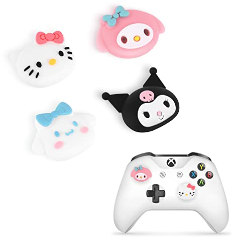 DLseego Cute Anime theme Thumbstick Caps Grip Accessory,Soft Silicone Thumbsticks Cover Set for PS5 PS4 Xbox 360 Xbox one Controller,Joystick Protection Attachments,4 PCS,Combination 2