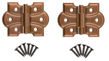 Antique Copper Butterfly Hinges with Removable Pin - Pack of 2 - Surface Mount Cabinet Door Hinges - Furniture Hardware - UA-261-HAC (1)