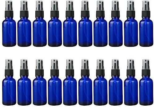 Uposao 20Pcs 20ml Bleu Flacon Spray Vide Vaporisateur Parfum Rechargeable Bouteille De Voyage, Pulvérisateur Atomiseur pour Cosmétique pour Huiles Essentielles, Fragrance, Aromathérapie, Pharmacie