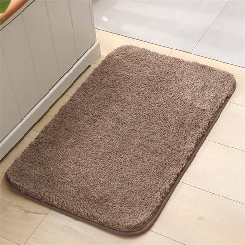 SCAUA rutschfeste Badematte Verdickter Badteppich Superabsorbierend Ultraweicher Badteppich Teppich Flauschige Mikrofaser Nachttischteppich Bodenmatte, Schnelltrocknend (Curry,40x60cm)