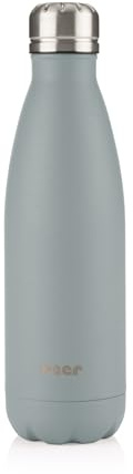 reer Colour Edelstahl-Isolierflasche |Gesamtvolumen 500ml | Perfekte Isolation | bis zu 24 Stunden | Edelstahl | Grau