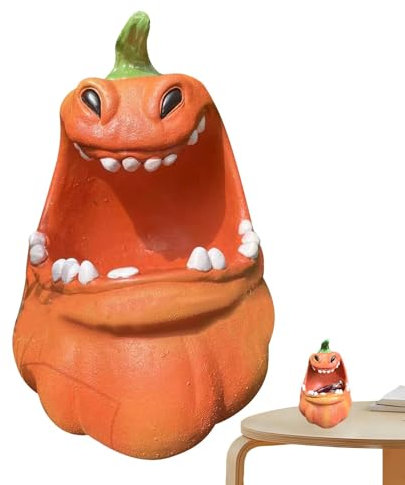 Boîte de rangement de citrouille d'Halloween,conteneur de stockage de citrouille | Porte-collation à la citrouille en résine,Boîtes à bonbons pour tours ou friandises, Statue de citrouille d'halloween