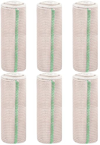 Wedhapy Lot de 6 Rouleaux de Bandages élastiques 15,2x4,6 m Bandages de Compression Respirants avec Fermeture Automatique Bandages de Compression lavables pour Jambes Bras et Mains