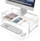 Wearson Acryl Monitorständer Erhöhung – Doppelschichtiger Bildschirmerhöhung für Laptop, PC, TV, Schreibtisch, Transparenter Acryl Ständer mit Ergonomischem Design