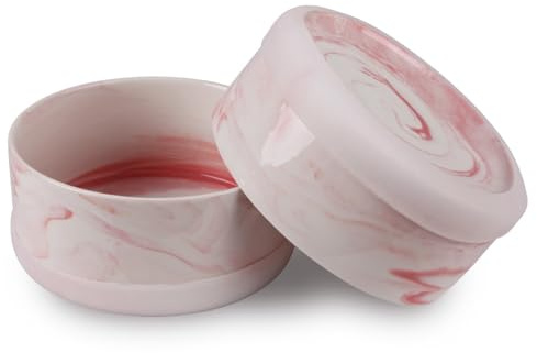 Ciotola per cani in ceramica, set da 2 (rosa/400 ml), ciotola per cani di piccola e grande, moderna, con fondo antiscivolo, lavabile in lavastoviglie, ciotola per cibo