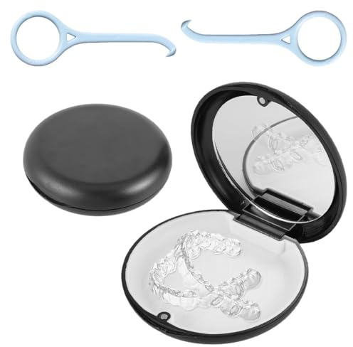 COYUN 1 Pcs Caja Aparato Dental, Aparatos Dentales Funda Organizador, Desnudo Funda Aparato Dental, Caja Ferroso Dentadura Postiza, Puede Guardar los Aparatos Invisibles, con 2 Herramientas Ortodoncia