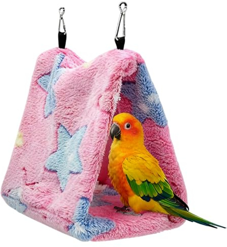 YOFDAL Nido per Pappagalli,Gabbia Nidi Invernali,Amaca per Uccelli Pet Gabbia Morbida,Letto Uccelli,Lettino Caldo Invernale per Uccelli,in Piedi Amaca Triangolo Bird,Morbida Sospesa Giocattolo