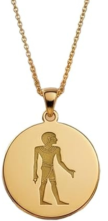 LKBEADS Collier pendentif gravé silhouette royale égyptienne en argent sterling 925 plaqué or avec chaîne câble de 45,7 cm (18 pouces) | LKD_EGP_00658