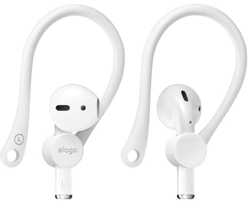 elago EarHooks Ganci Compatibile con AirPods 3 & AirPods Pro & Compatibile con AirPods 2, 1 - Ganci Auricolari per Attività Sportive, Antiscivolo (Bianco)