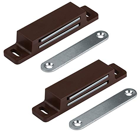 LouMaxx Magnetschnäpper extra stark – Haltekraft 13kg – 2er Set in braun Magnetverschluss – Magnetschloss – Türmagnet – Möbelmagnet – Magnet Schranktür – Magnet-Türschließer – Balkontürschnapper