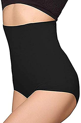 ANGOOL Contenitiva a Vita Alta Mutande Contenitive Pantaloncini Thong Shapewear Dimagrante Modellante Guaina Intimo da Donna, 2 Pezzi, Nero, S