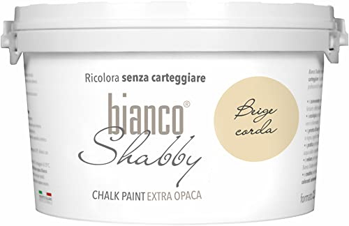 bianco Shabby® Beige Corda (Rope Beige) Vattenbaserad kritfärg för alla ytor – extra matt finish (2,5 liter)