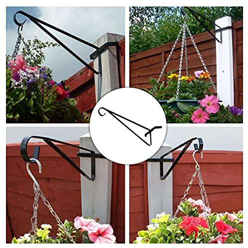 13 In Hanging Basket Brackets for Concrete Posts supports Easy Fill Baskets Sturdy Durable Rust-proof-No Drilling, Screwing or Fixing Can Bear 5KG Weight (1pc)