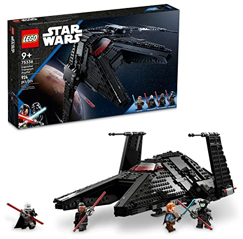 LEGO Star Wars Inquisitor Transport Scythe 75336 Buildable Toy Starship, OBI-Wan Kenobi Set, Ben Kenobi Minifigure with Blue and Double-Bladed Red Lightsabers