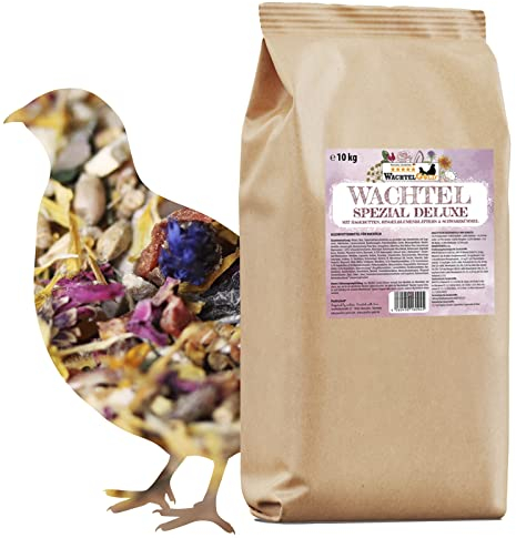 WachtelGold® Wachtel Spezial Immunpower 10 kg – Alleinfutter für Vitale Wachteln – Naturnahes Wachtelfutter mit Kräutern, Blüten, Hagebutten & Mineralstoffen