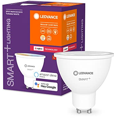 LEDVANCE SMART+ SPOT GU10 TW, LED retrofit Reflektorlampe mit smart home Technologie Zigbee, Farbtemperatur einstellbar, PAR16, 4er-Pack, Tunable White