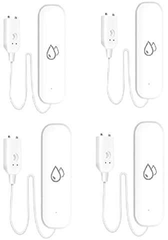 DAZZLEEX Tuya WiFi (2,4 G) Allarme Sensore Acqua, 4 Pz Casa Intelligente Perdita d'Acqua Sensore Immersione Rilevatore App Allarme Temporizzazione