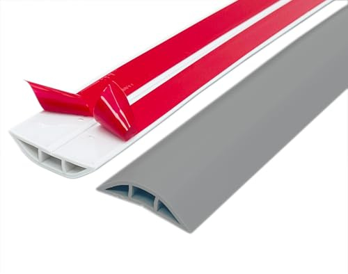 Flexibler Fussboden Kabelkanal Selbstklebend, PVC Boden Kabelschutz, Kabelbrücke, Kabelabdeckung, Kabelschacht, Kabel Verstecken für alle Netzkabel in Haushalt, Büro, Schule