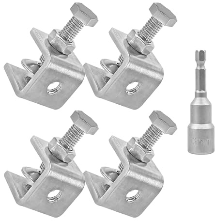 Eunenete 304 Stainless Steel C-Clamps,20mm Mini Tiger Clamps for Woodworking,C-Clamp 4 pack