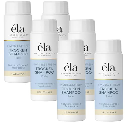 éla Natural Beauty Trockenshampoo Puder Helles Haar, 6er Pack (6 x 25 g)