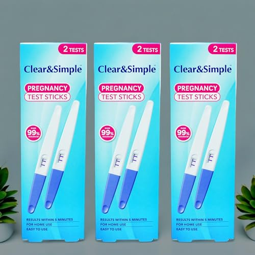 Clear and Simple 6 Sticks Pregnancy Test Kit: Early Detection Pregnancy Test Sticks for Family Planning, Over 99% Accuracy, Providing Results in Just 5 Minutes, Easy to Use with Early Urine Detection