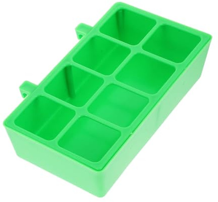 PRETYZOOM Bird Feeder Bowl with 8 Compartments Plastic Bird Food Feeder Tray for Parrot Cage Green Anti-Scatter Feeding Trough Suitable for Parrots
