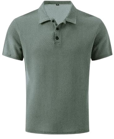 Breeze Polo Shirts for Men Beer Belly Collared Textured Stretchy Quick Dry Casual Golf Short Sleeve Polos Shirt for Men UK Adult