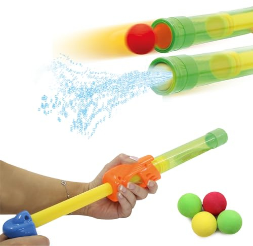 JAMARA 460313 - Mc Fizz Fizzy Balls grün - 2 in 1 Wasserpistole mit Softbällen, Wasser Spritzen oder Bälle schießen, Pumpsystem, leicht zu bedienen, Spritzreichweite ca. 7 m - Ballreichweite ca. 9 m