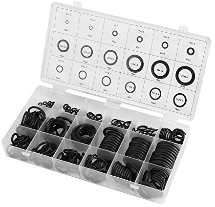 279 Pezzi/Kit 18 Dimensioni O-ring in Gomma Assortimento Guarnizioni Piombatura Guarnizioni Kit Guarnizioni O Ring Washer Rondelle per Impianti Idraulici per Varie Attrezzature