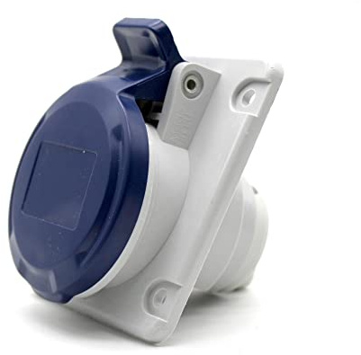 DOJA Industrial | Prise Encastrée Industrielle CEE 32A | Prise Electrique Femelle | 2 Pôles + Terre | 220V | Etanche IP45 | pour Rallonge Electrique, Camping Car | Usage Intérieur et Exterieur