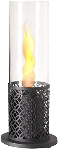 Carlo Milano Standfeuer: Bio-Ethanol-Dekofeuer, Tornado-Flammen, bis 60 Min. Brenndauer, rund (Tisch Deko Feuer, Tornado Feuer, Standkamin Bioethanol)