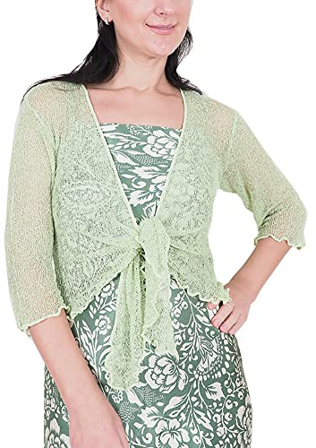 Mimosa Mesdames Femme Boléro au Crochet Briller en Dentelle Plaine Etendue Résille Cardigan Haussement D'épaules