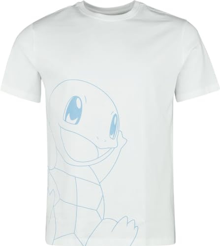 Pokémon Schiggy Männer T-Shirt weiß S 100% Baumwolle Fan-Merch, Filme, Gaming, Nintendo, TV-Serien