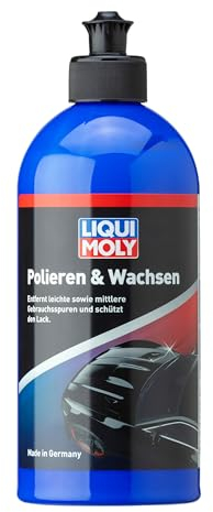 LIQUI MOLY Autopolitur Polieren & Wachsen, Art.-Nr. 21761 I 500 ml Autowachs zur Politur & Auto Versiegelung I 2-in-1 Lackpolitur mit Langzeitschutz & Abperleffekt I Für Glanz & Farbtiefe