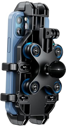 BRCOVAN 1'' Kugel-Motorrad-Handyhalterung mit Vibrationsdämpfer, verstellbare Handyhalterung für ATV UTV Bike Scooter, kompatibel mit RAM Mounts B-Größe Doppelsockelarm, für 5,4''-7,2'' Smartphones